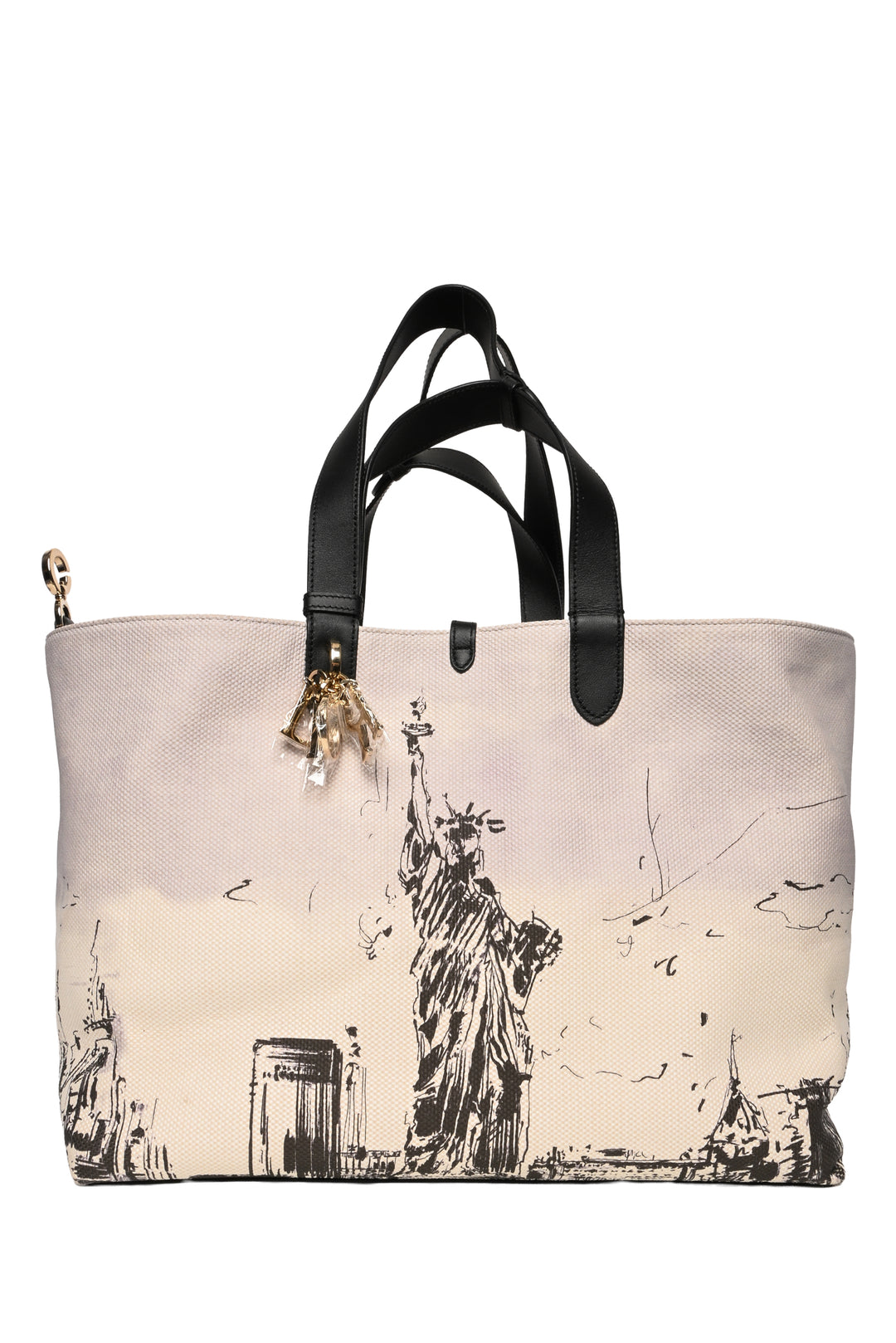 Dior F/W 2024 Statue of Liberty Printed Canvas Large Toujours Tote