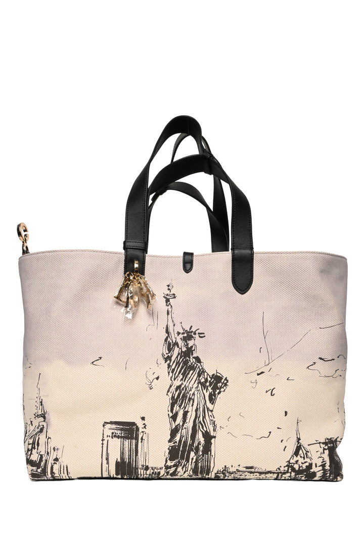 Dior F/W 2024 Statue of Liberty Printed Canvas Large Toujours Tote