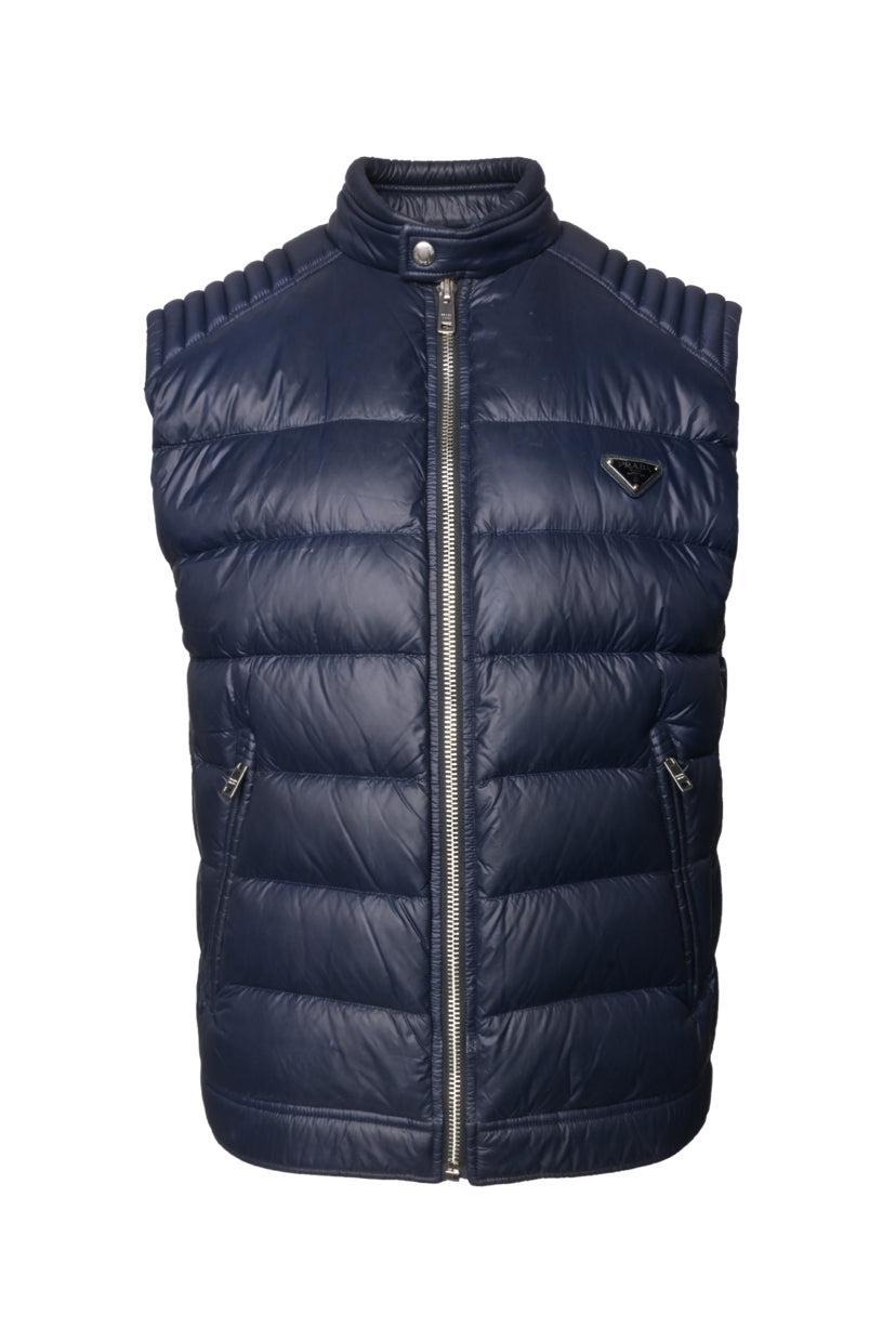 Prada Size 42 Men's 2017 Triangle Logo Quilted Down Vest