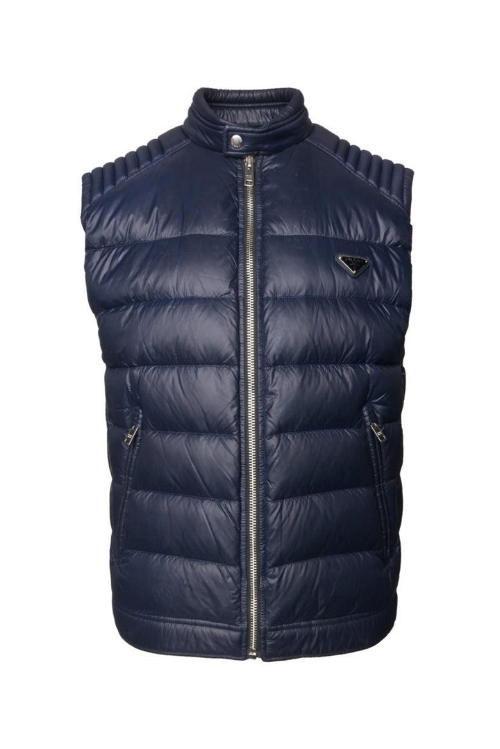Prada Size 42 Men's 2017 Triangle Logo Quilted Down Vest