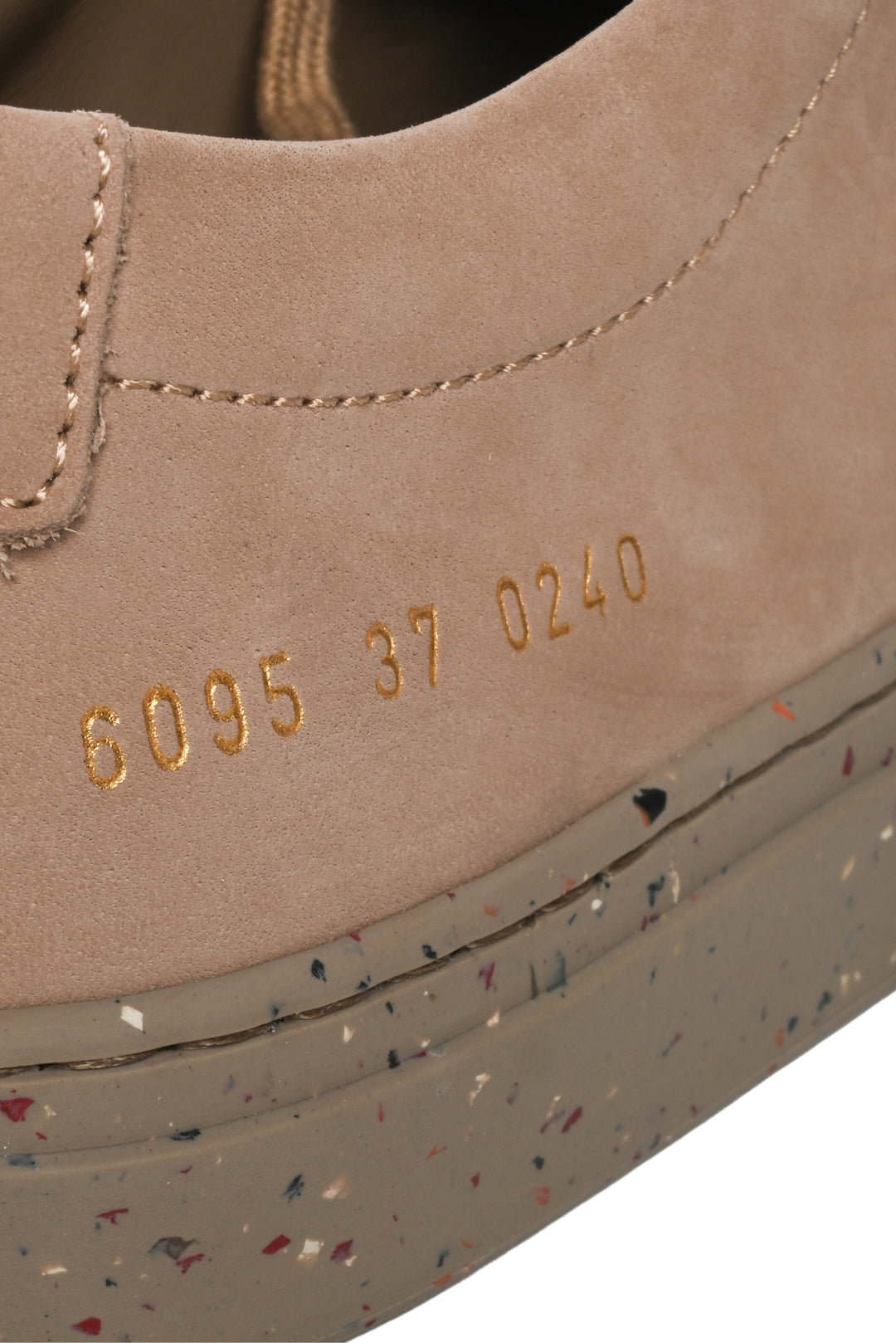 Common Projects Size 37 Achilles Low Nubuck Confetti Sneaker