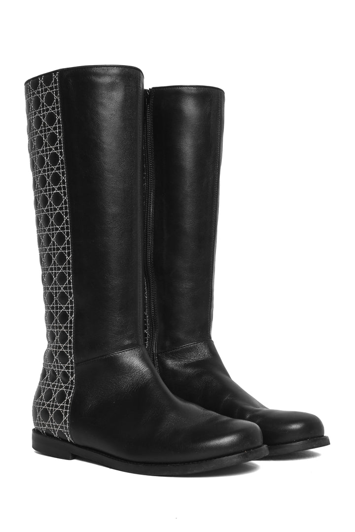 Dior Size 34 Cannage Quilted Tall Boots