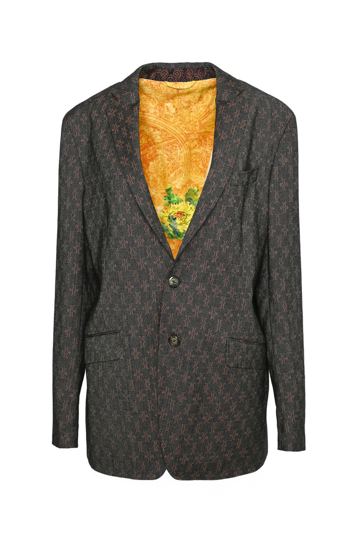 Etro Size 44 Men's Patterned Wool Blend Blazer