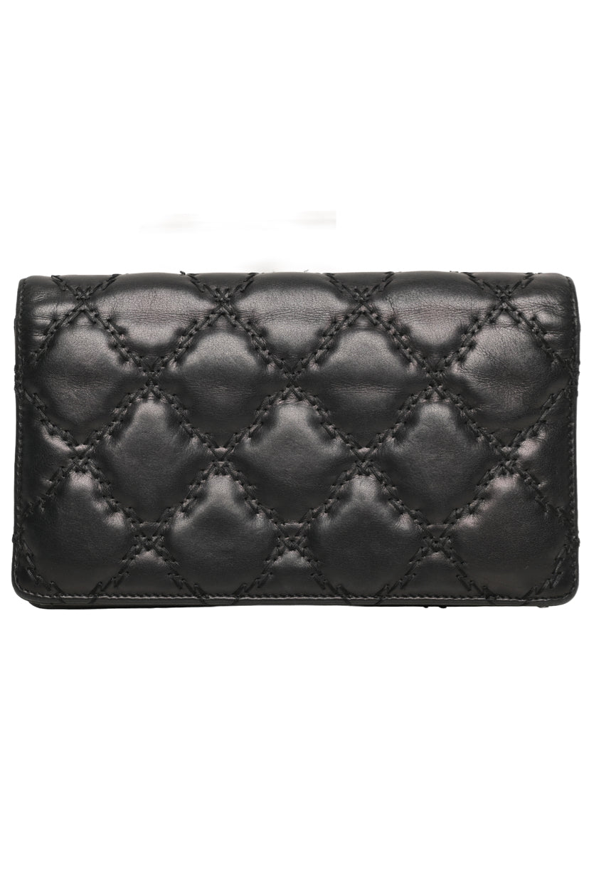 Chanel 2012-2013 Ultra Stitch Quilted Leather Long Bifold Wallet