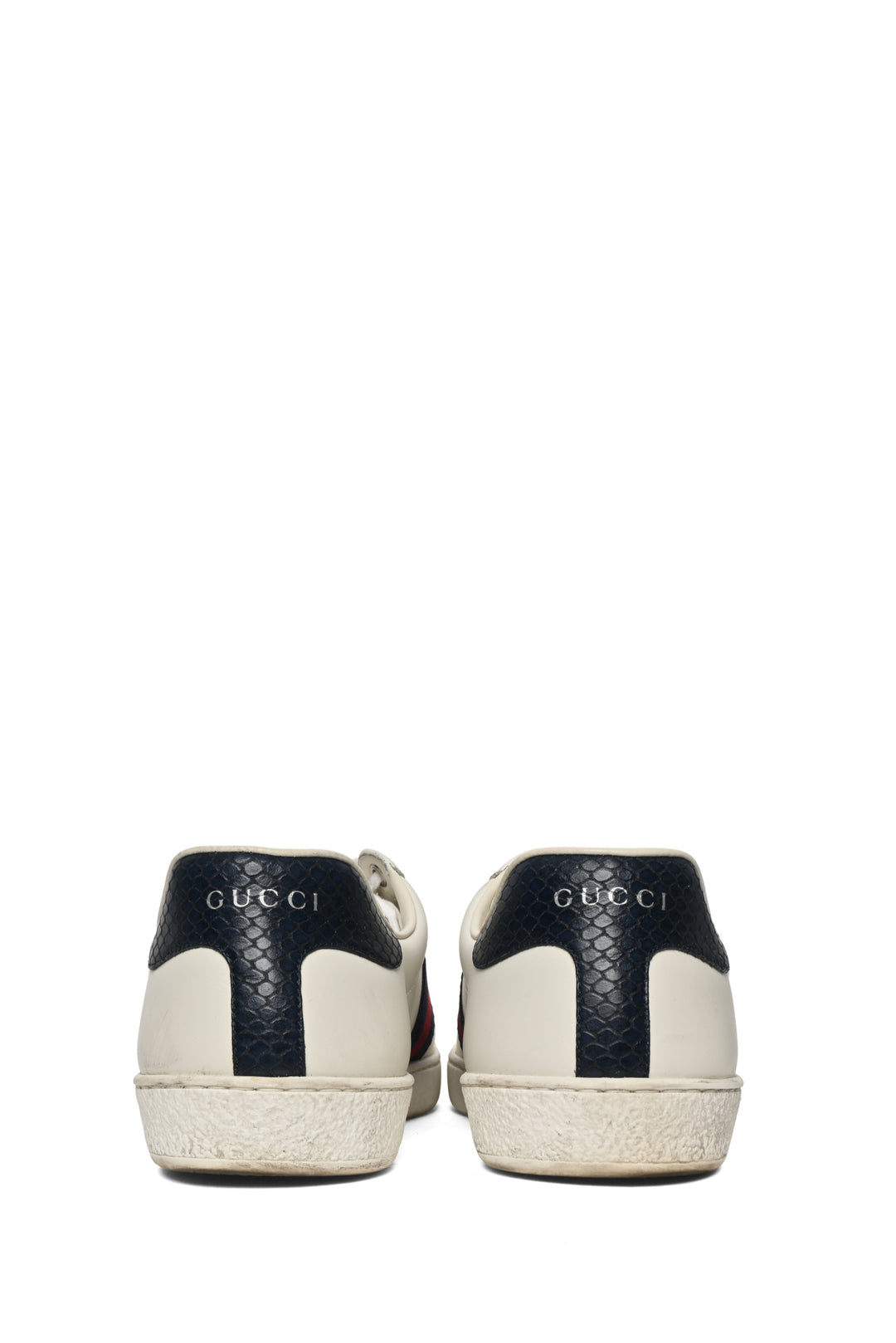 Mens Shoe Size 8.5 Gucci Men's Web Stripe Ace Leather Sneakers