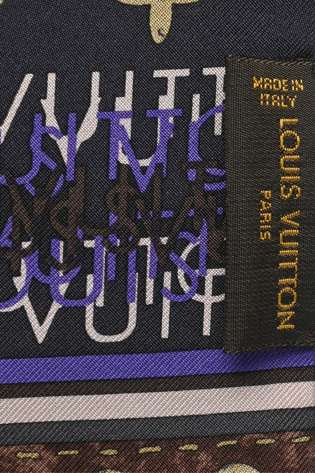 Louis Vuitton Monogram Map Silk Bandeau Scarf