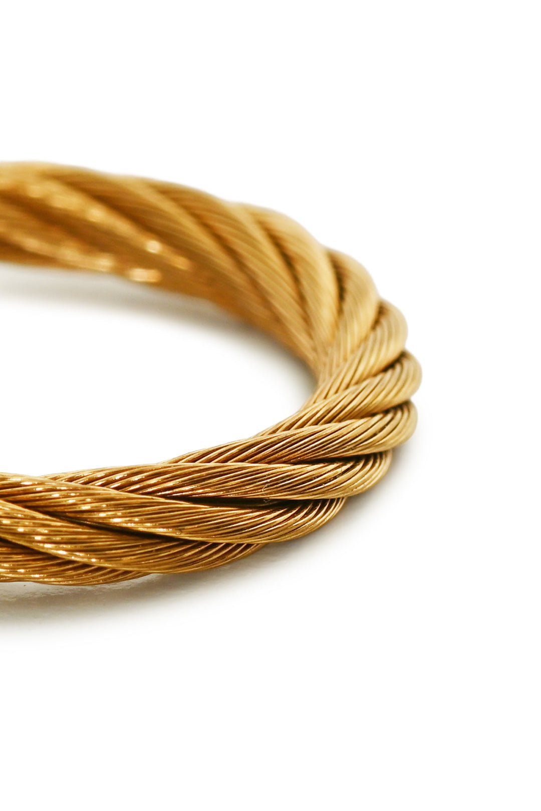 Charriol Size 6.5 18K White Gold and Steel Diamond Cable Ring