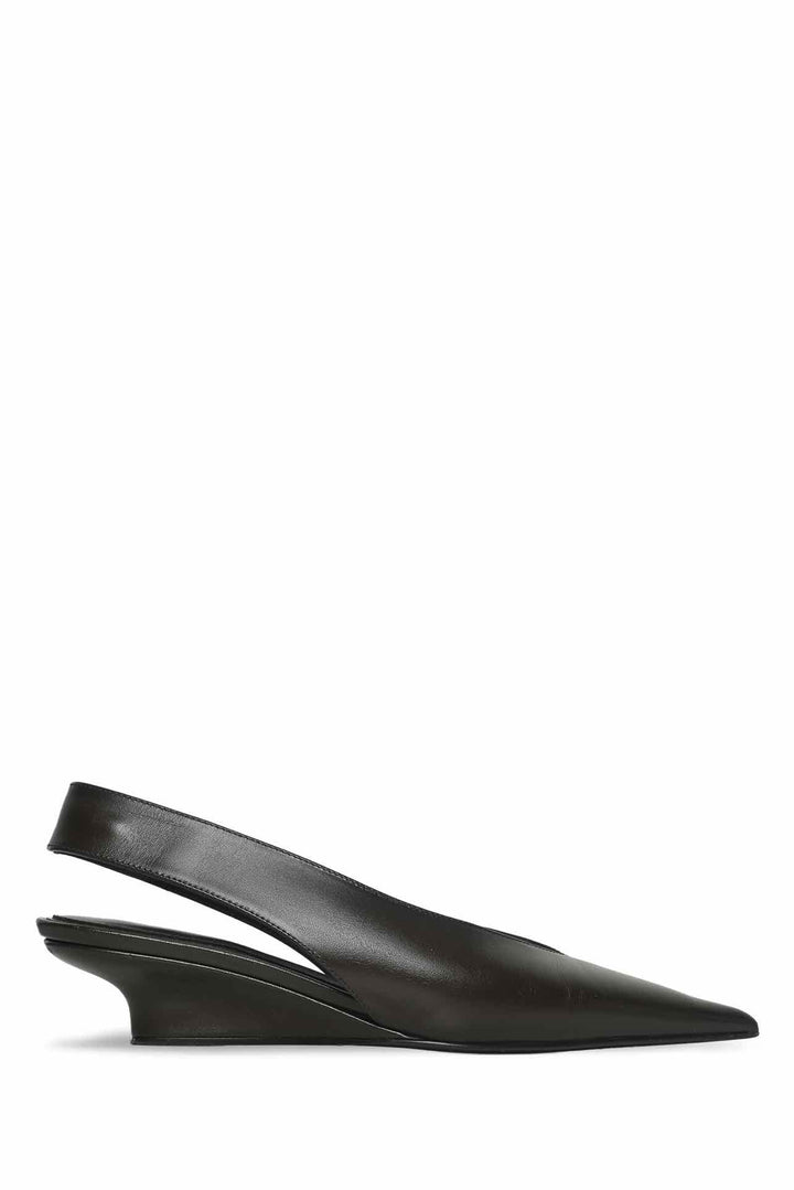 Toteme Size 37 Wedge-Heel Leather Slingbacks