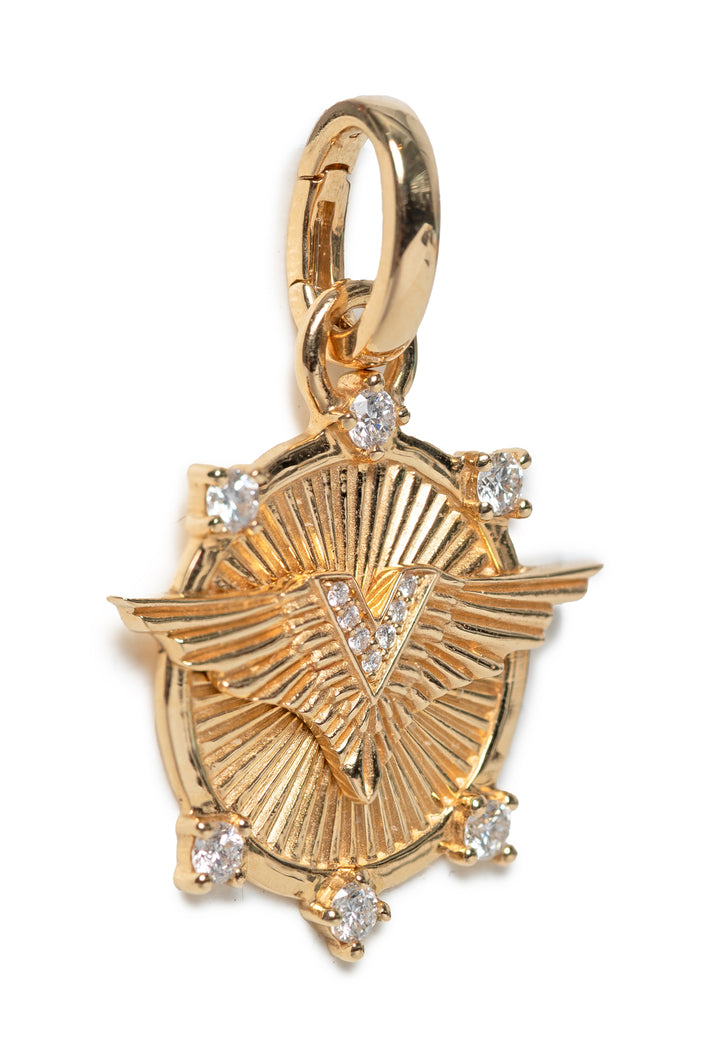 Foundrae 18K Gold & Diamond "Passion" Baby Medallion Pendant