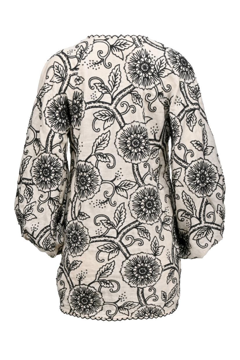 Zimmermann Size 0 Embroidered Linen Dress