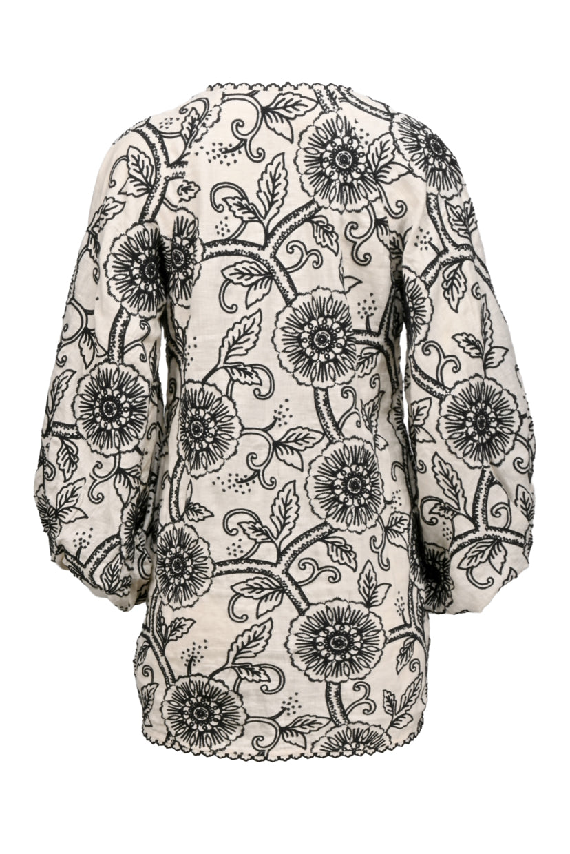 Zimmermann Size 0 Embroidered Linen Dress