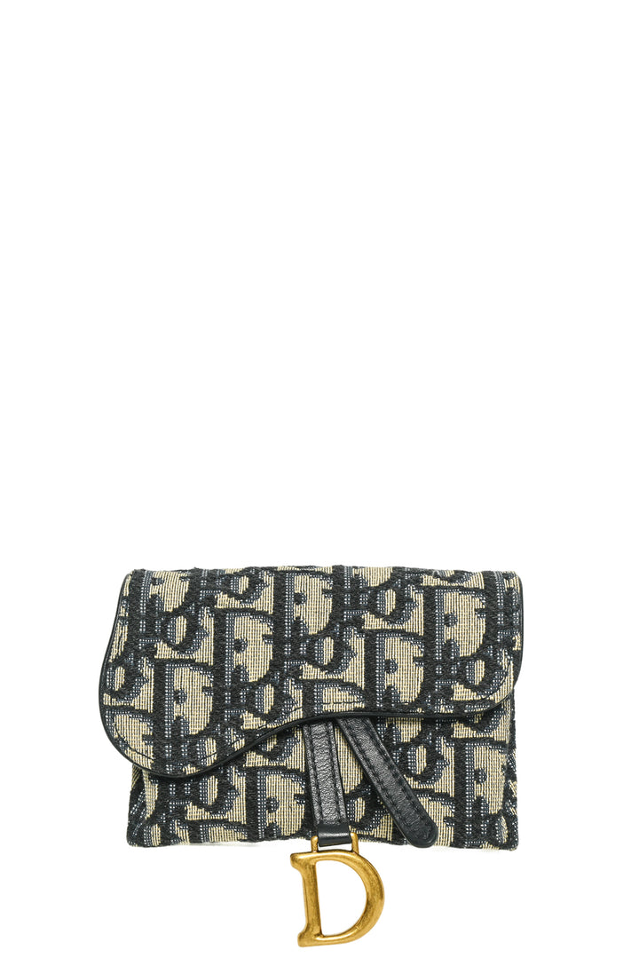 Dior 2021 Oblique Jacquard Nano Saddle Chain Pouch