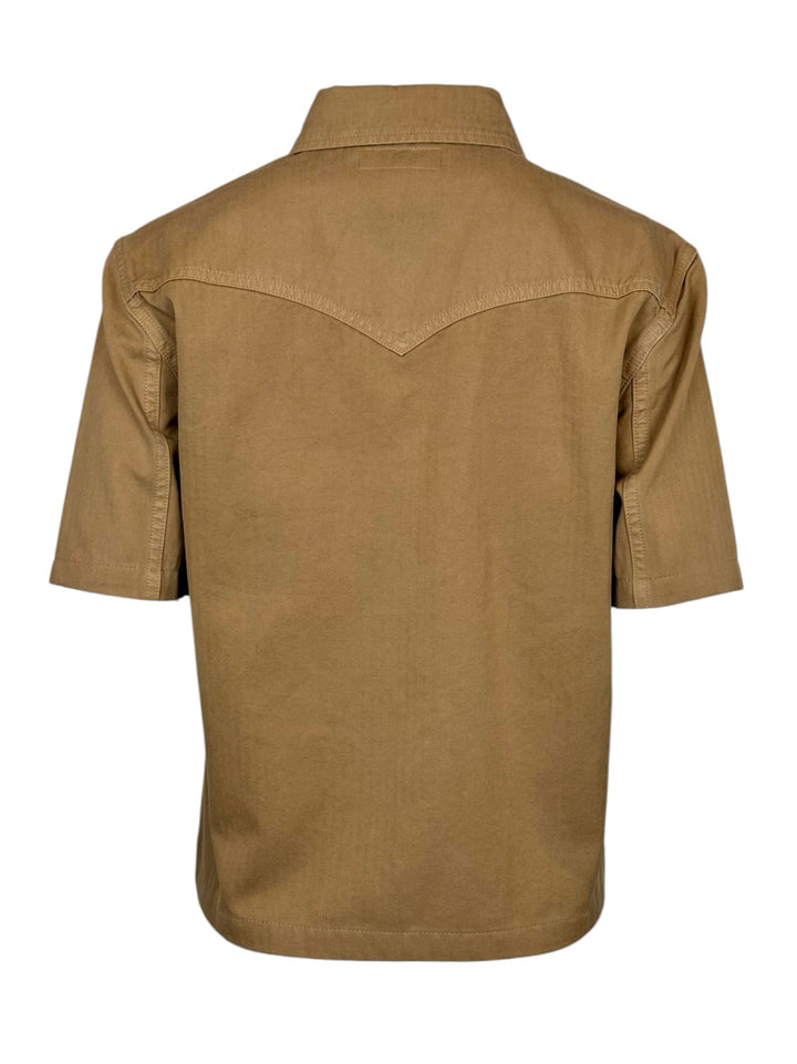 Saint Laurent Size L 2020 Western Cropped Short Sleeve Blouse