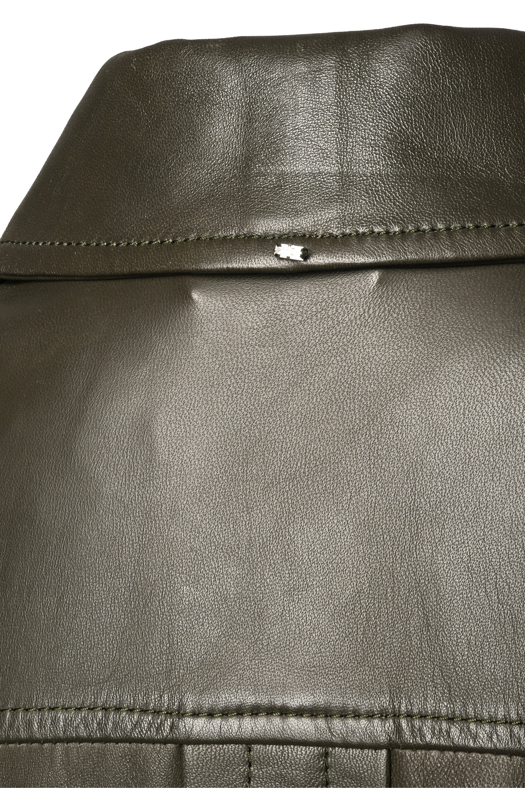 Sportmax Size 8 Pleat Detail Snap Front Mid-Length Leather Coat