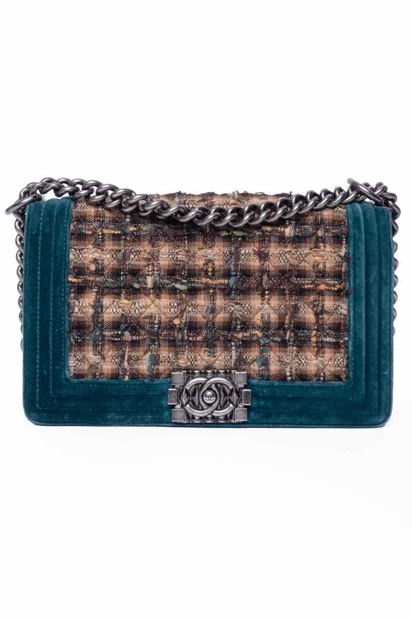 Chanel 2013 - 2014 Velvet Tweed Boy Bag