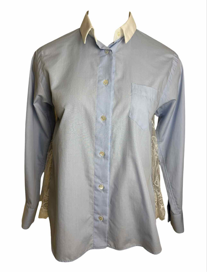 Sacai Size 1 Poplin Lace Back Blouse