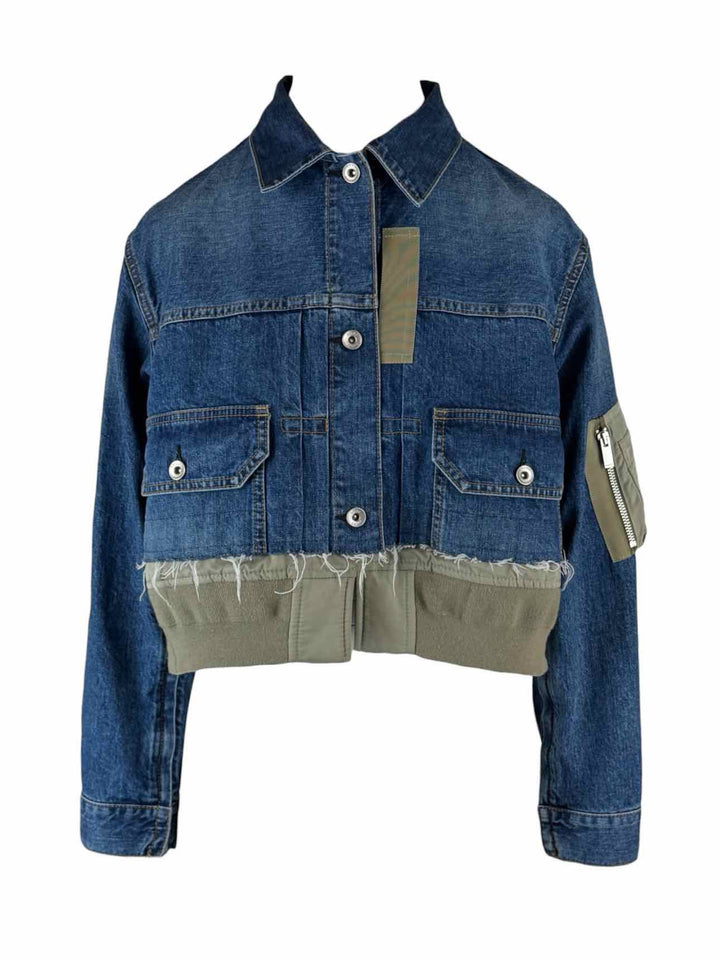 Sacai Size 2 Patchwork Denim Jacket