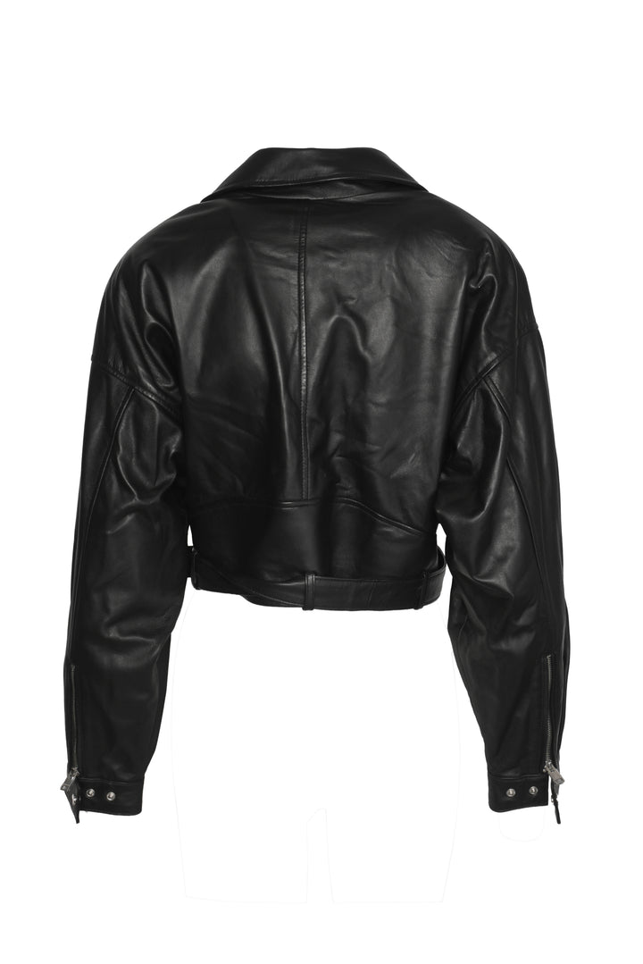 Lamarque Size S Dylan 80's Leather Biker Jacket