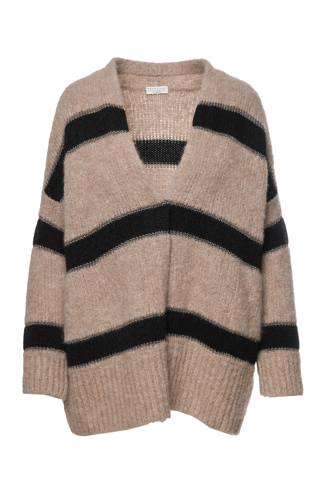 Brunello Cucinelli Size S Alpaca-Blend Striped Cardigan