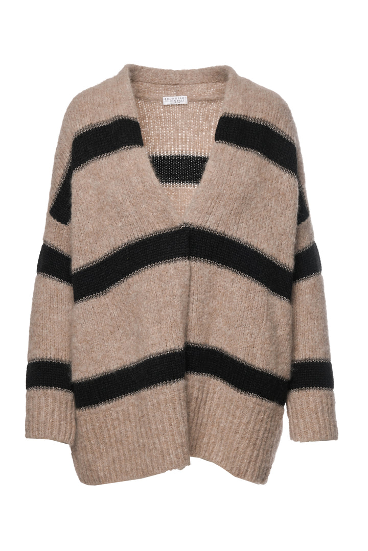 Brunello Cucinelli Size S Alpaca-Blend Striped Cardigan