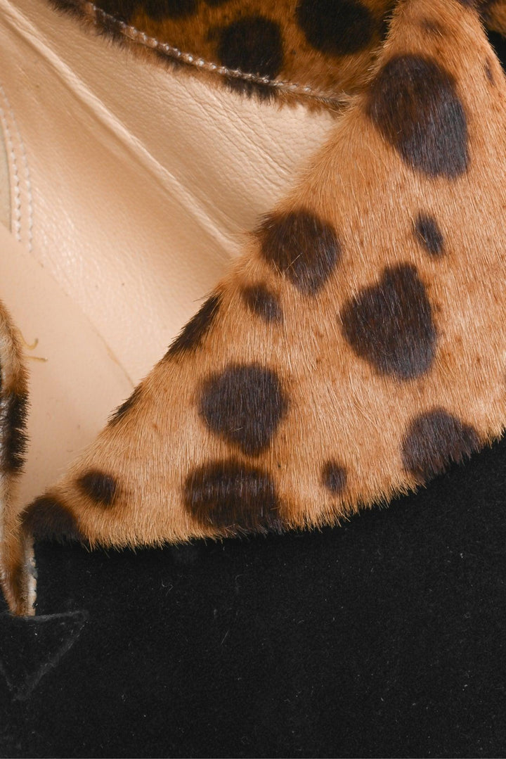 Christian Louboutin Size 40 Leopard Print Pony Hair Ankle Boots