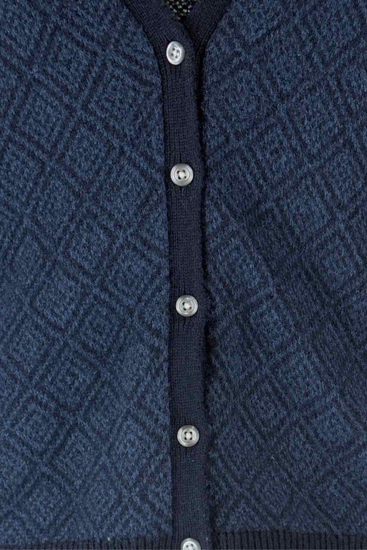MASSIMO ALBA Size M Diamond Print Cashmere-Blend Cardigan
