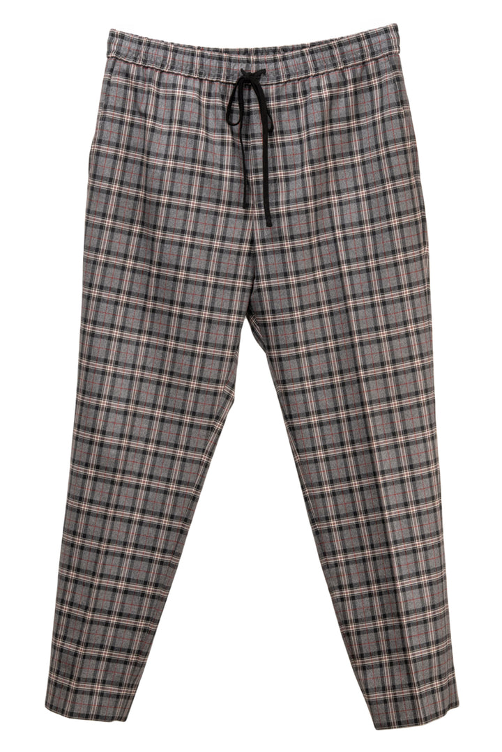Gucci Size 32 Men's 2018 Elasticized Waistband Check Print Wool Pants