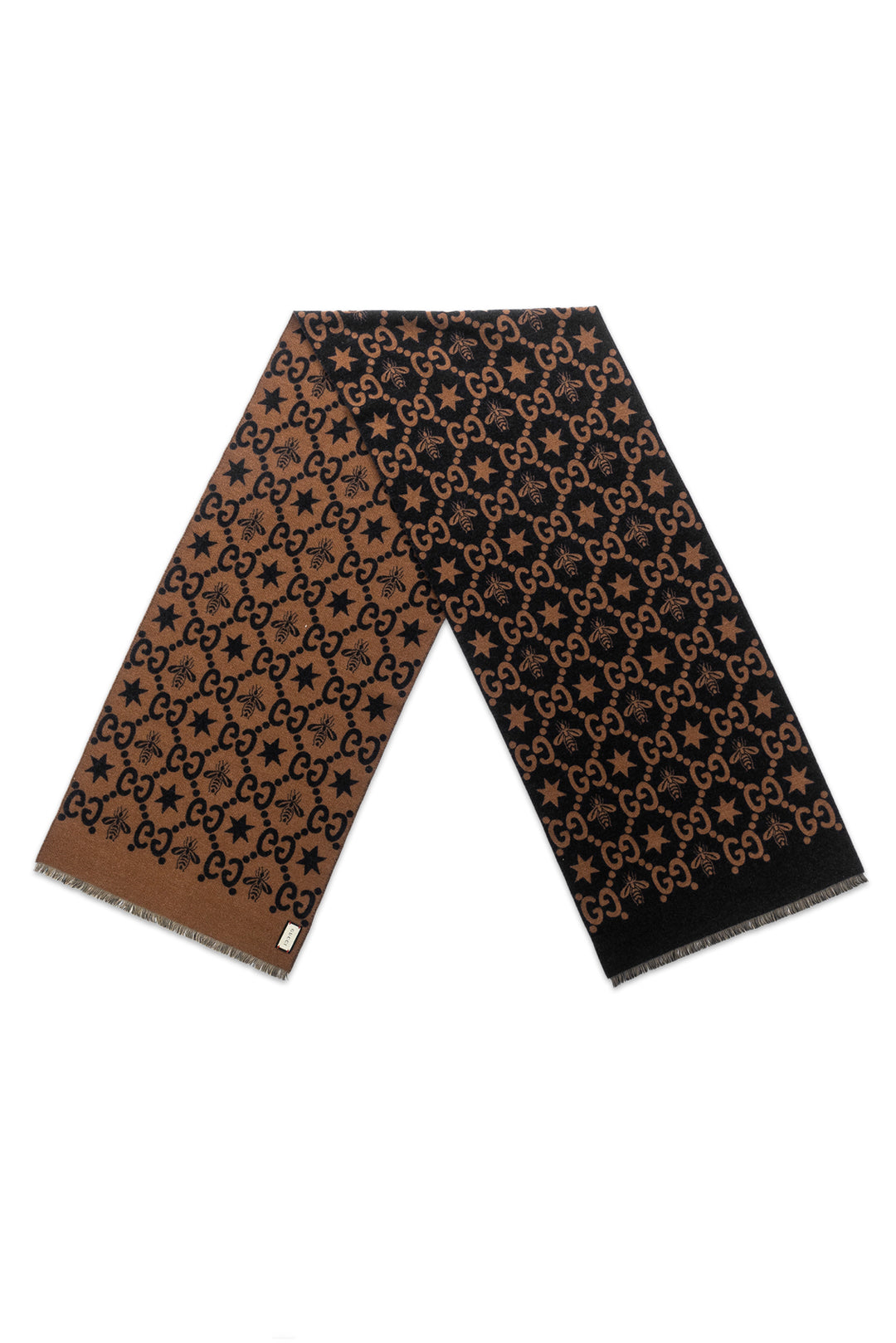 Gucci Jacquard GG Logo Star Bee Scarf