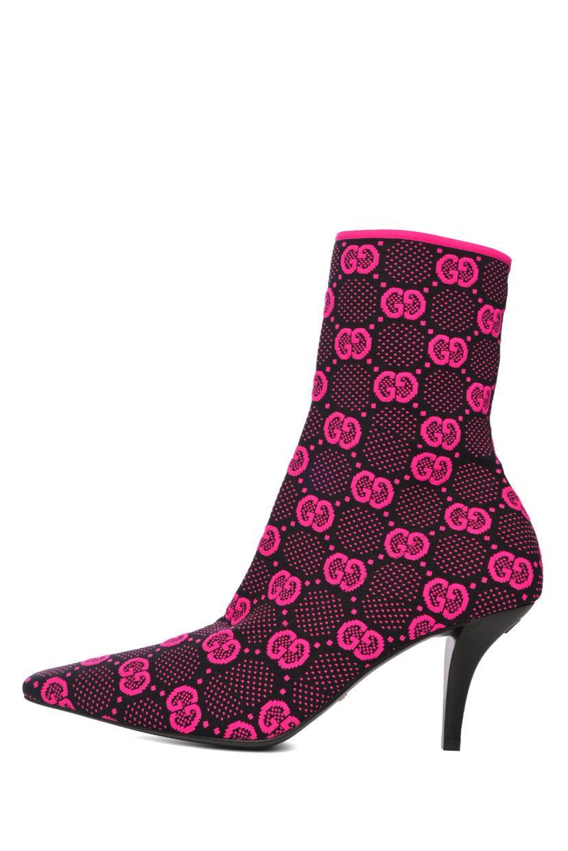 Gucci Size 38.5 GG Technical Knit Ankle Boots