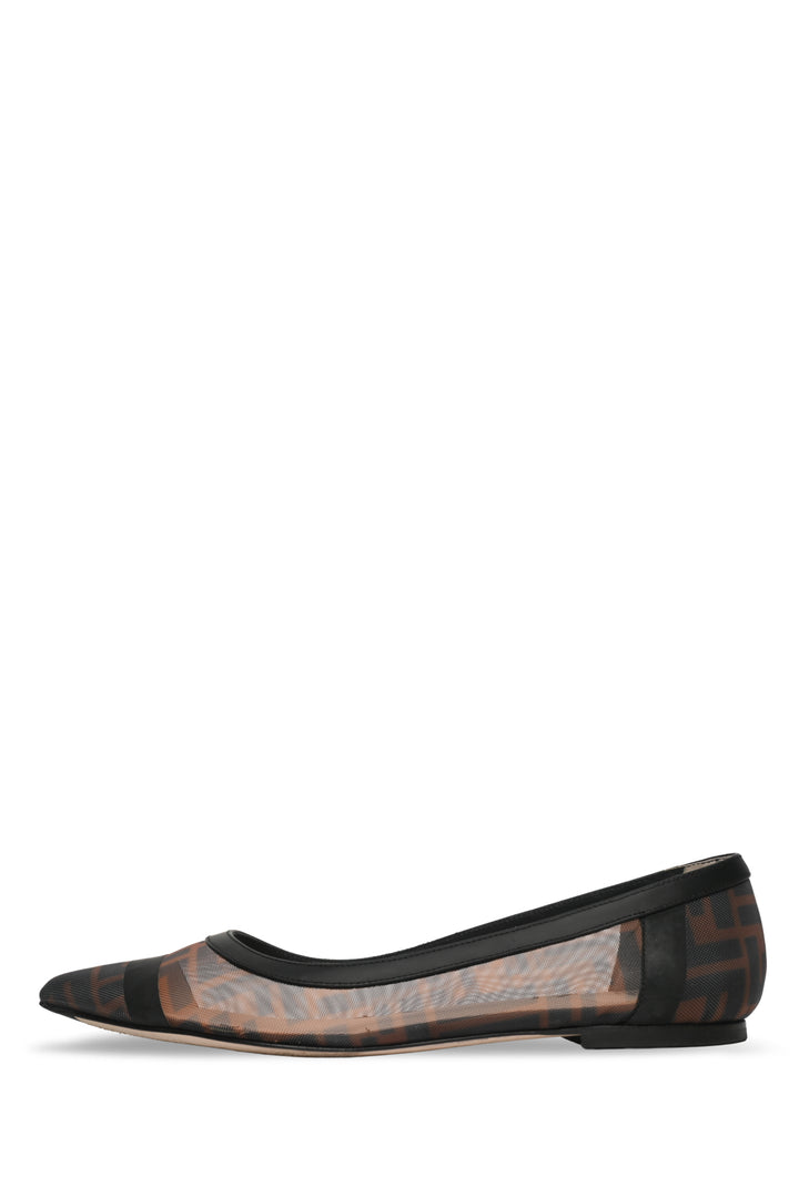 Fendi Size 38 Zucca Mesh Ballerina Flats