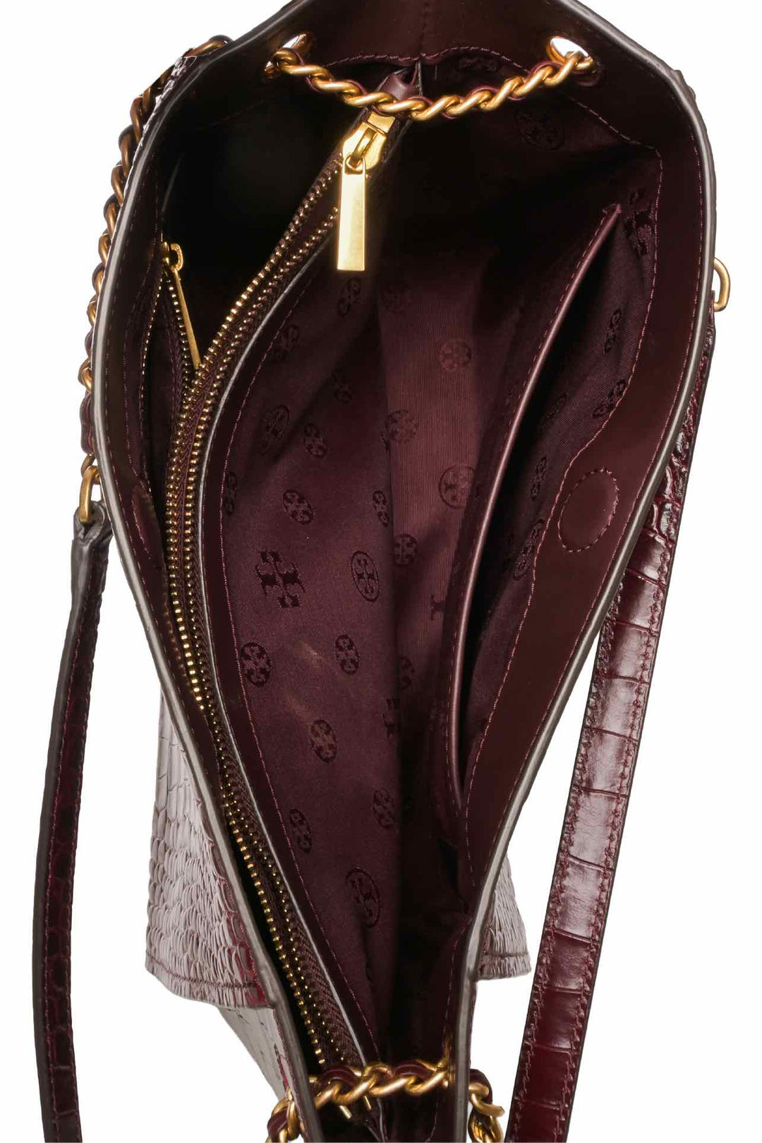 Tory Burch Britten Croc Embossed Leather Tote