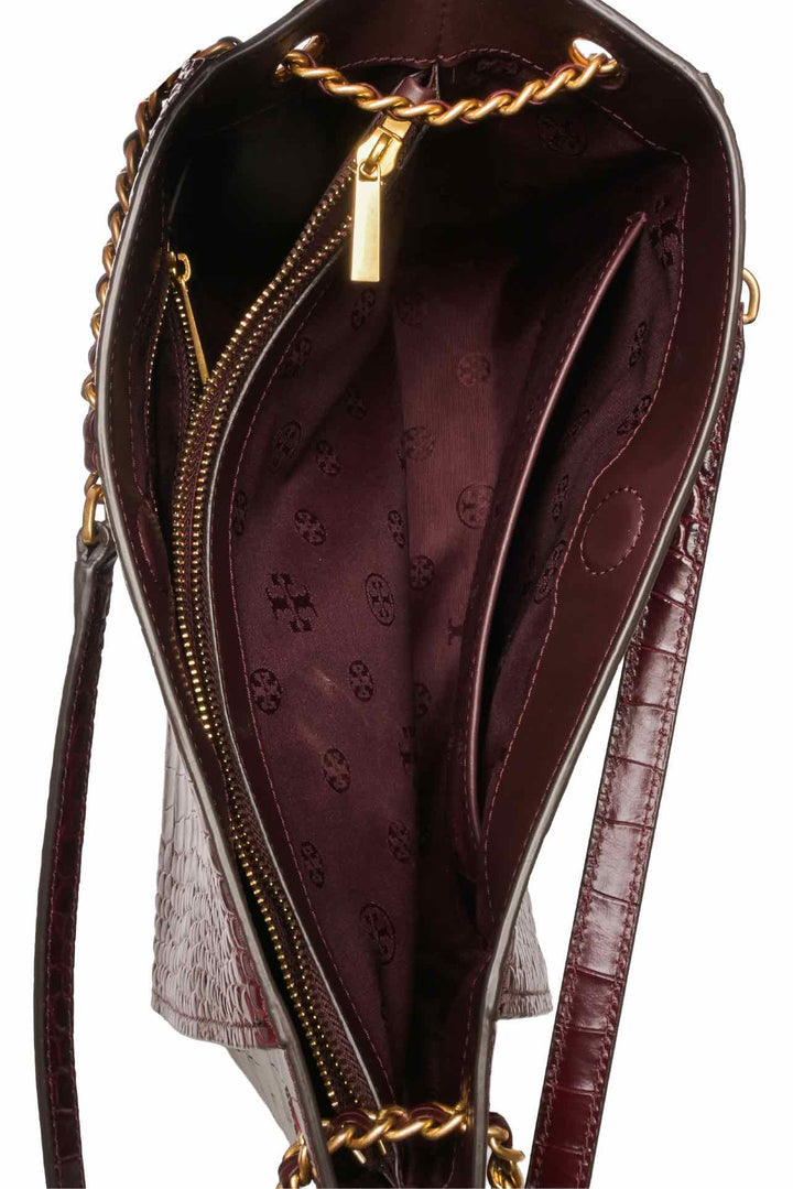 Tory Burch Britten Croc Embossed Leather Tote