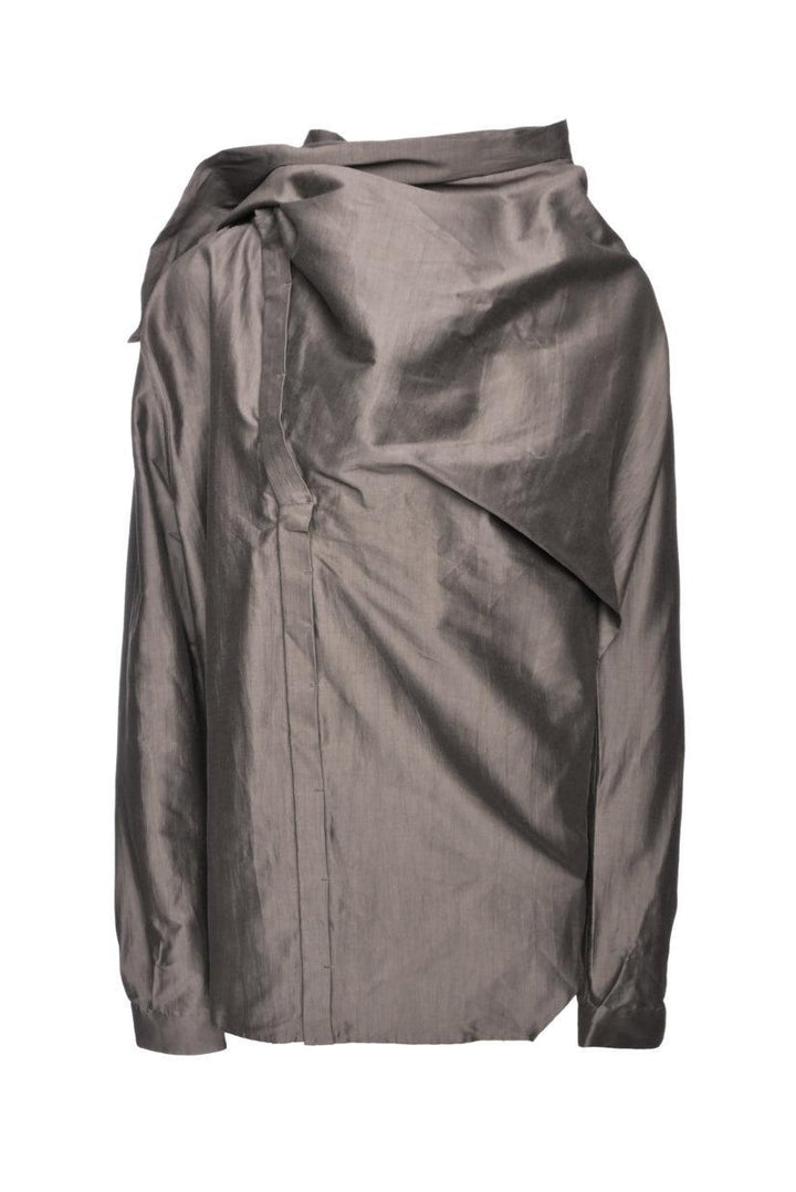 Rick Owens Size 38 Men's Camicia Wrapped Shirt Long Sleeve