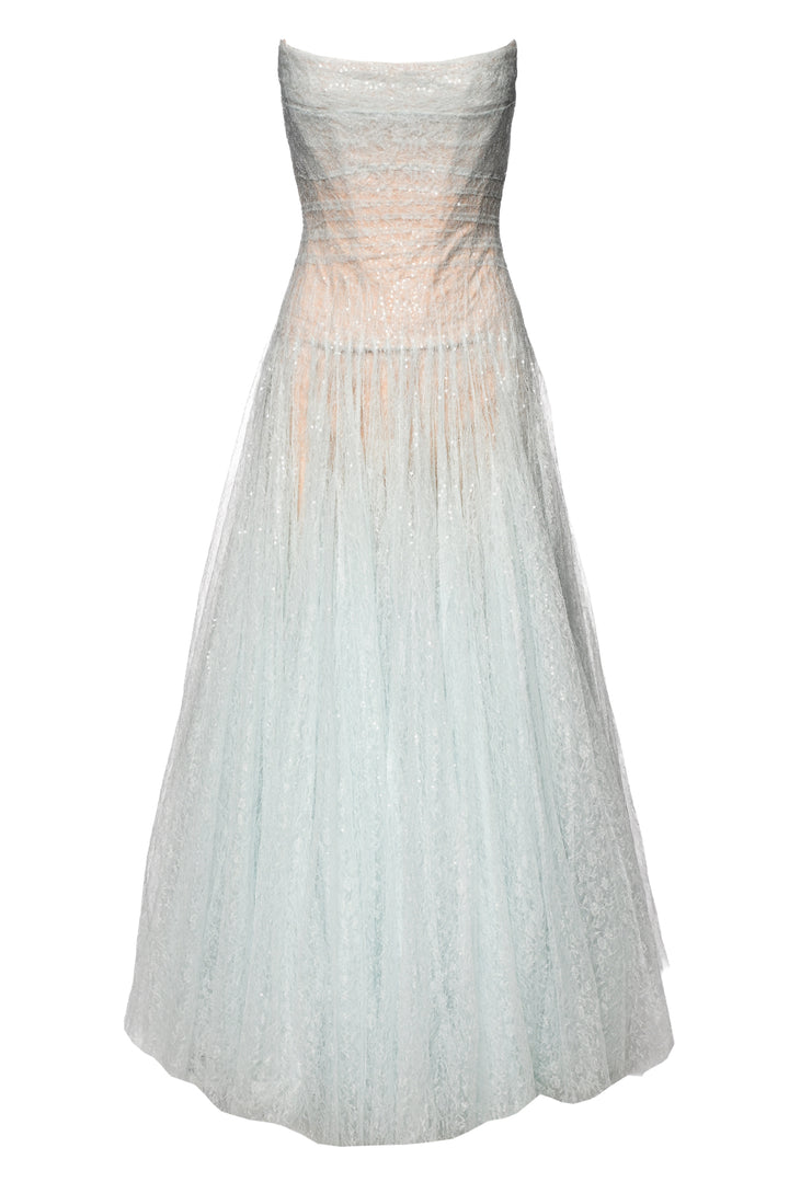 Montsand Size S Draped Lace Maxi Dress