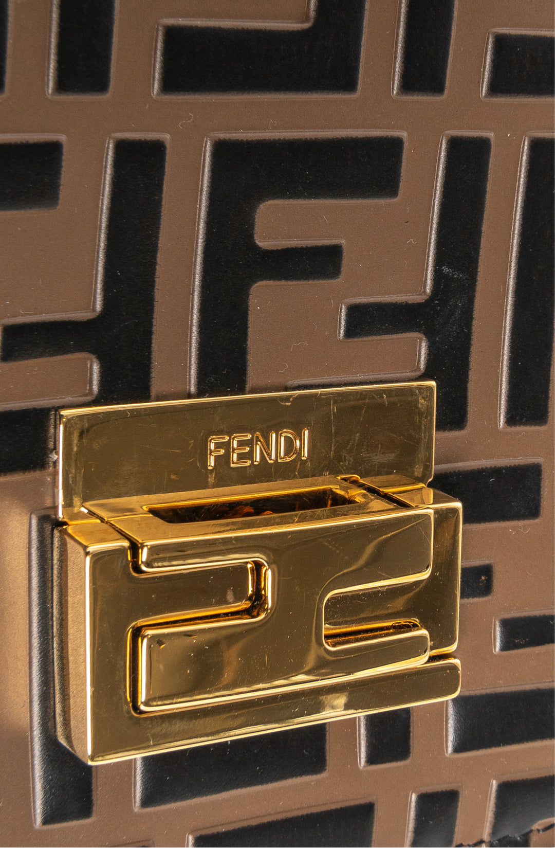 Fendi Embossed FF Small Kan U Shoulder Bag