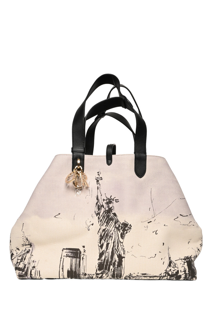 Dior F/W 2024 Statue of Liberty Printed Canvas Large Toujours Tote