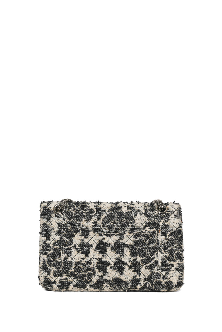 Chanel 2010-2011 Tweed Camellia Quilted 2.55 Reissue 226 Double Flap Bag