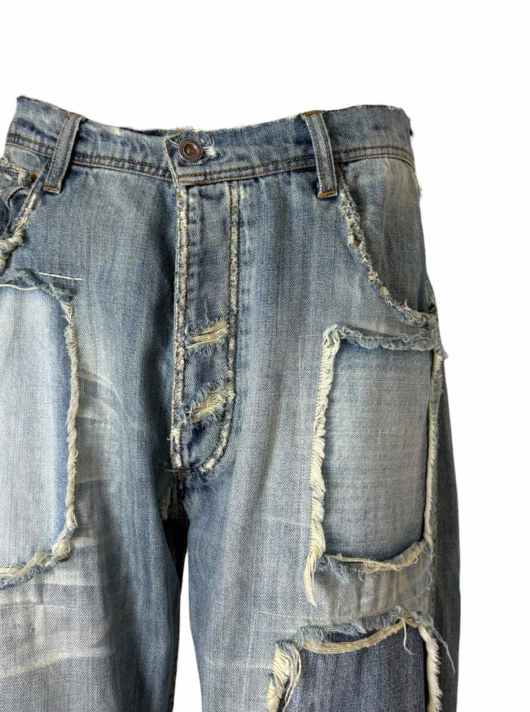 Magnolia Pearl Size OS Distressed Patch Pocket Jeans