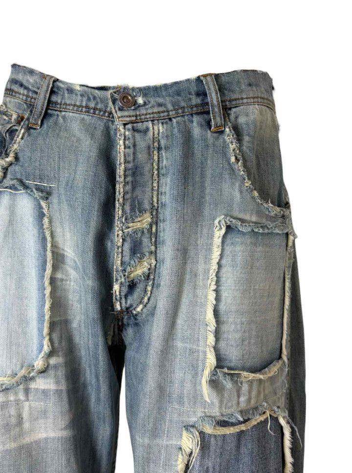 Magnolia Pearl Size OS Distressed Patch Pocket Jeans