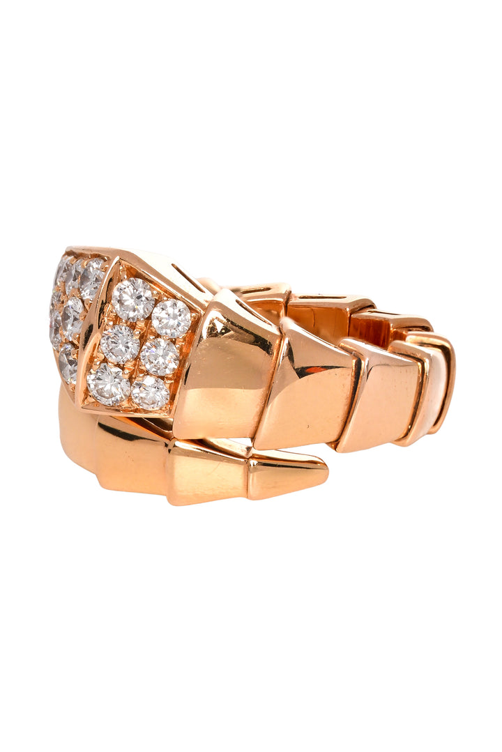 Bvlgari Size S 18K Rose Gold Serpenti Viper Ring