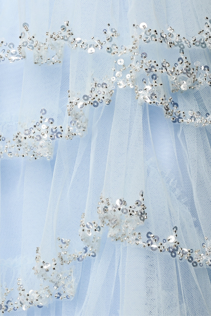 Sherri Hill Size 6 Tiered Sequin Embroidered Gown