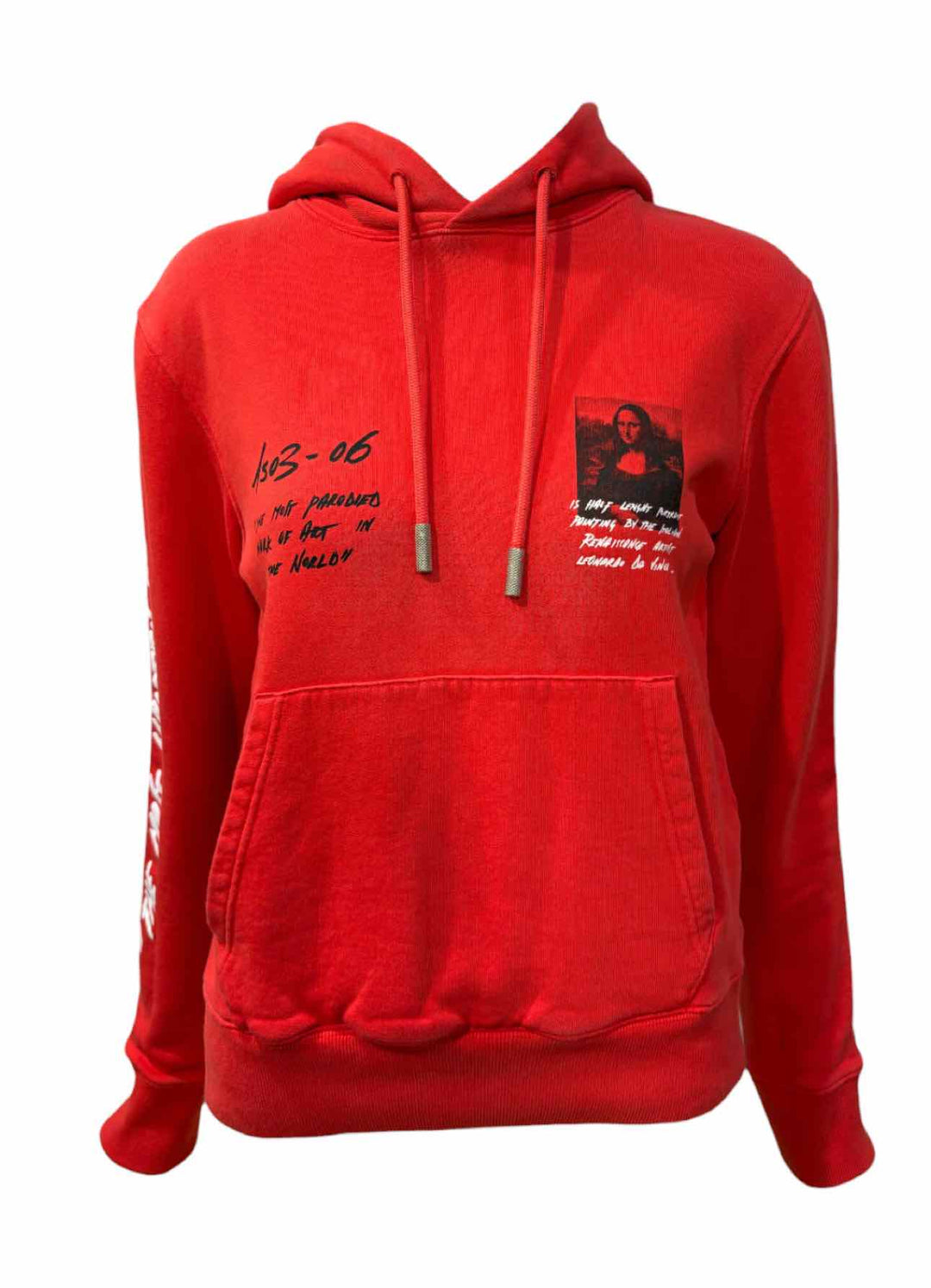 Off-White Size XXS Mona Lisa Graphic Hooded Sweatshirt