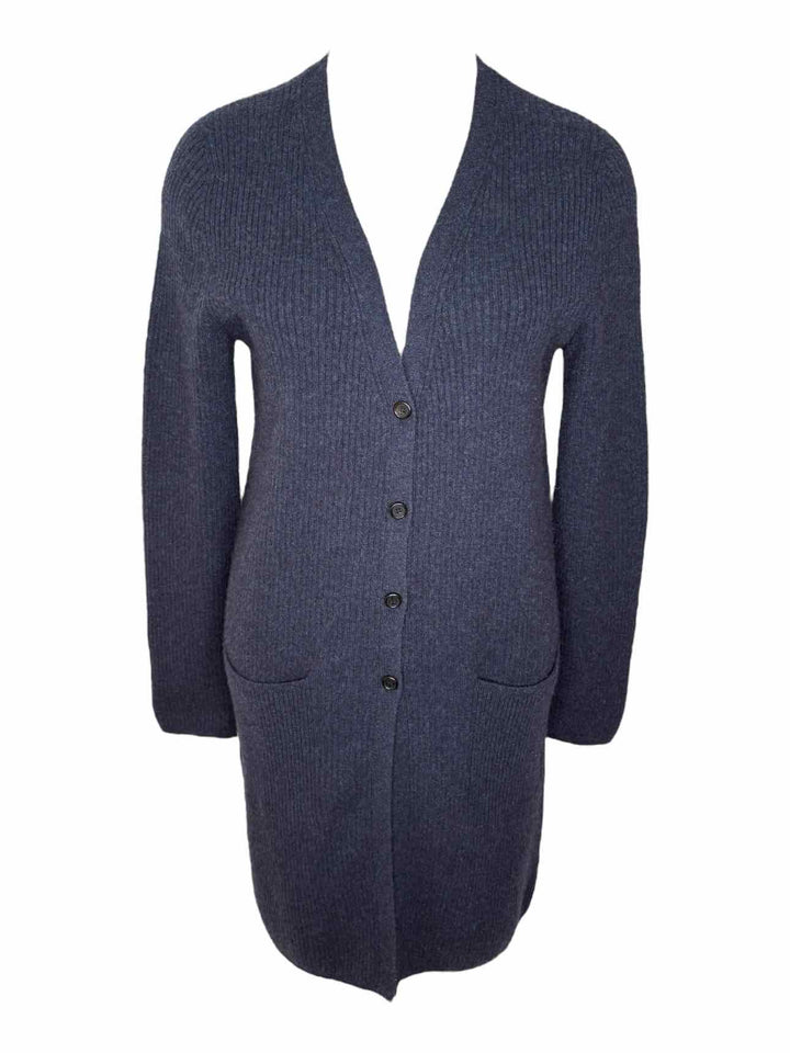 Black Goat Long Cashmere Button Up  Size L Cardigan