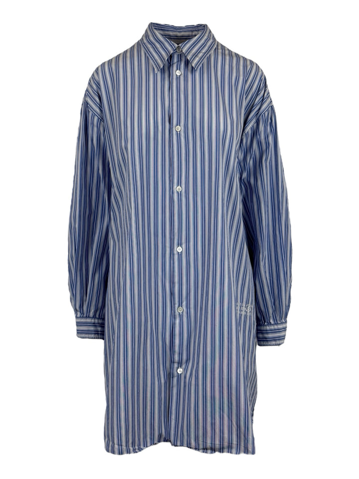 MM6 Size M Logo Striped Shirt Dress