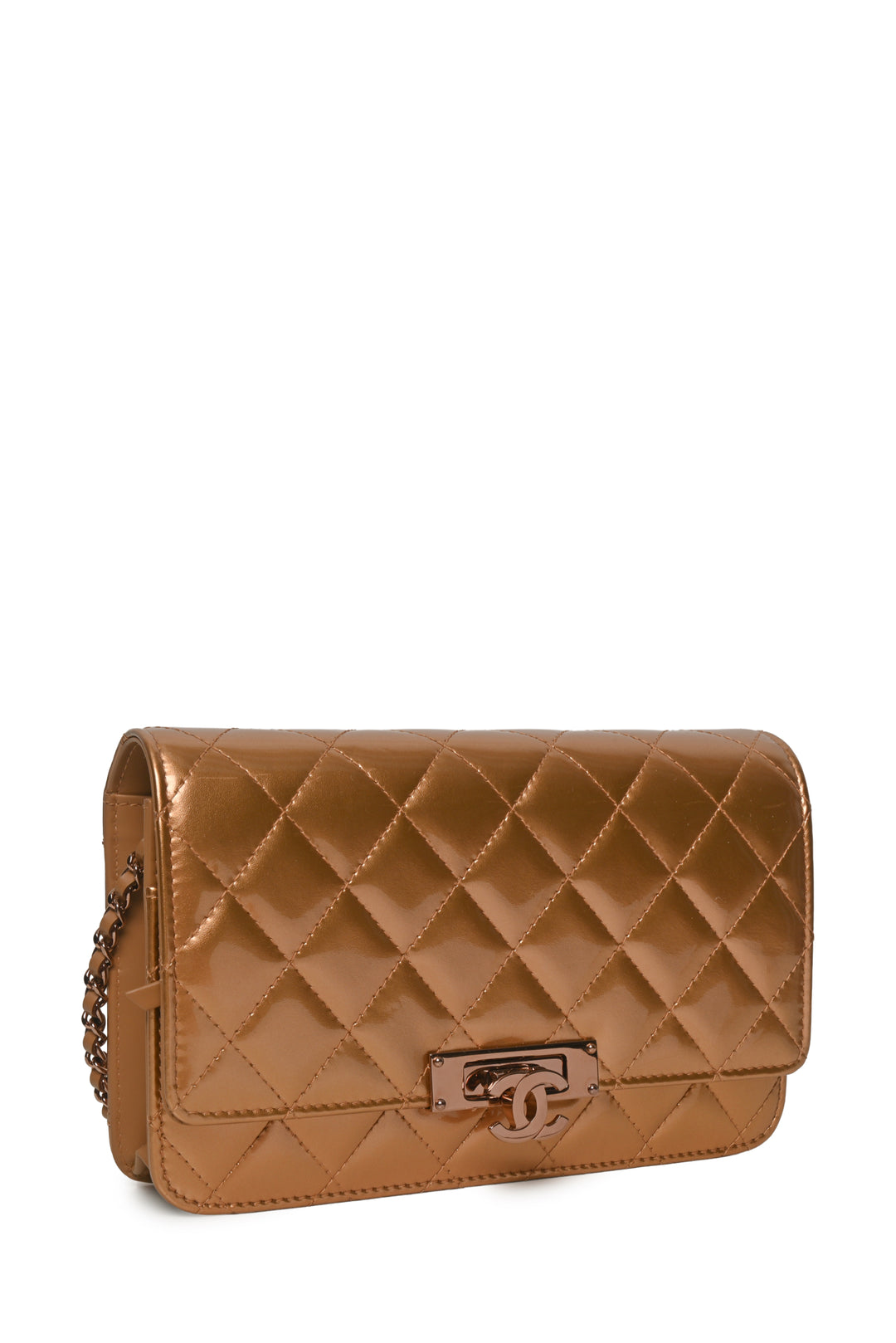 Chanel 2016-17 Enamel Coco Lock Wallet on Chain
