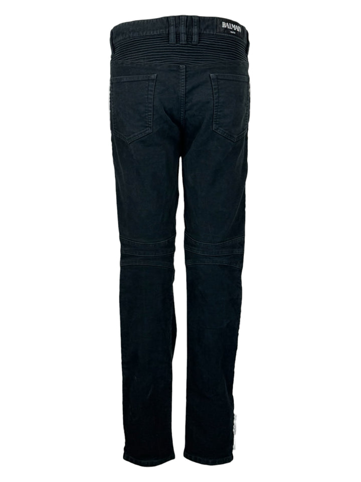 Balmain Size 32 Men's Slim Fit Biker Pants