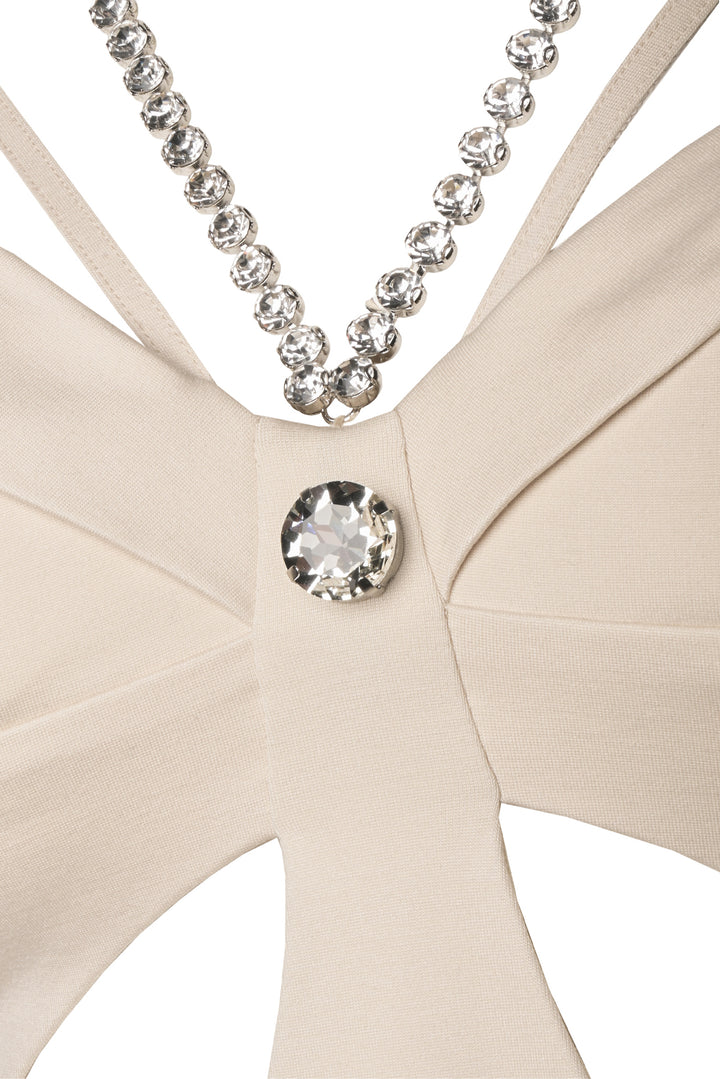 Area Size S Crystal Butterfly Cutout Mini Dress