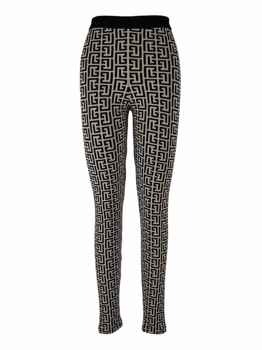 Balmain Size 34 Monogram Knitted Leggings