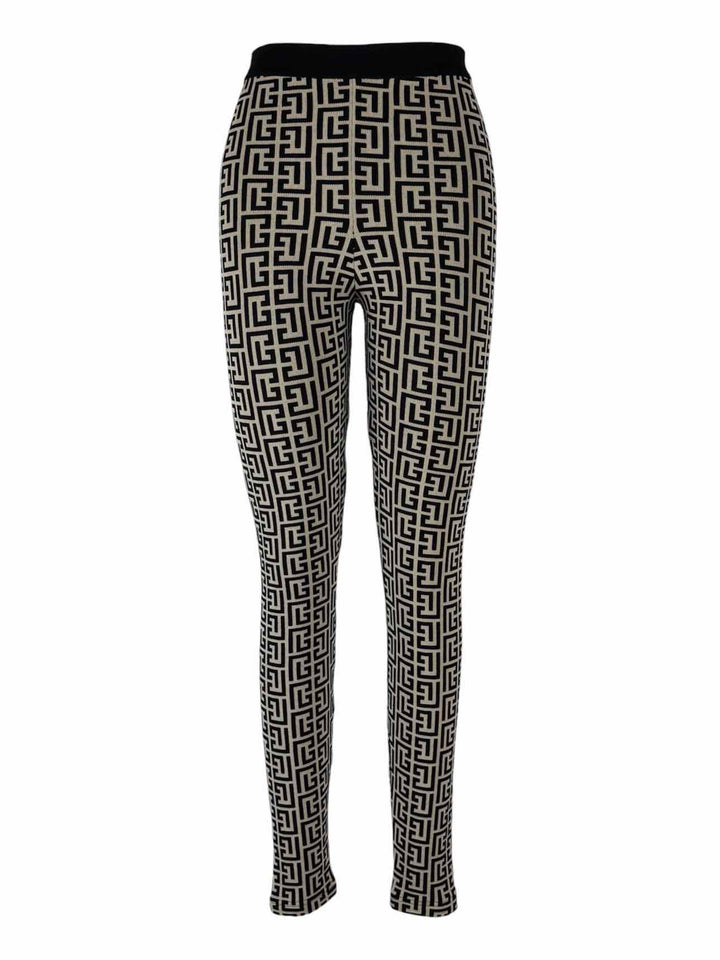 Balmain Size 34 Monogram Knitted Leggings