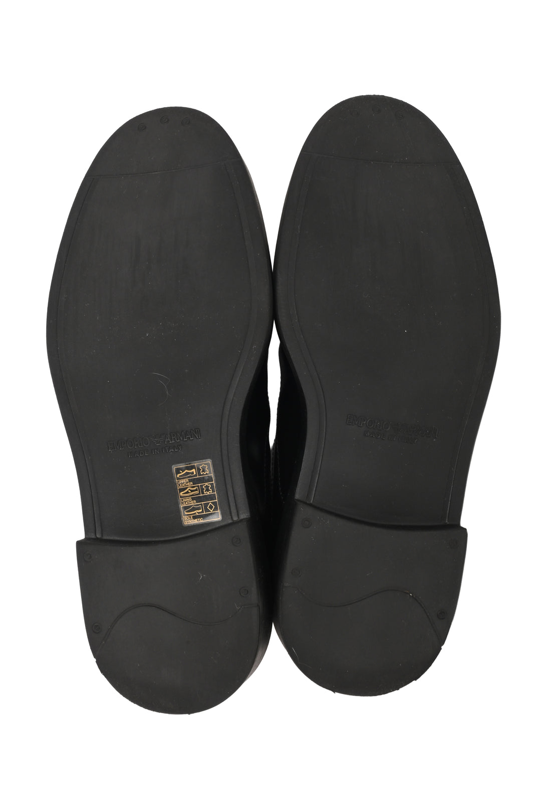 Emporio Armani Mens Shoe Size 8.5 Brushed Leather Monkstraps Loafers